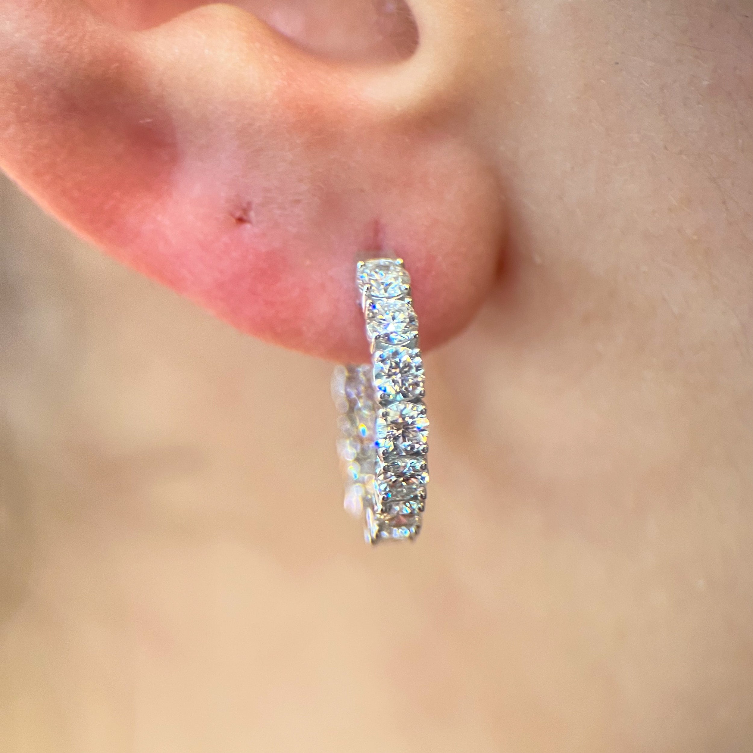 M & Co. Lab Grown 2 CT Diamond Inside Out Huggie Hoops