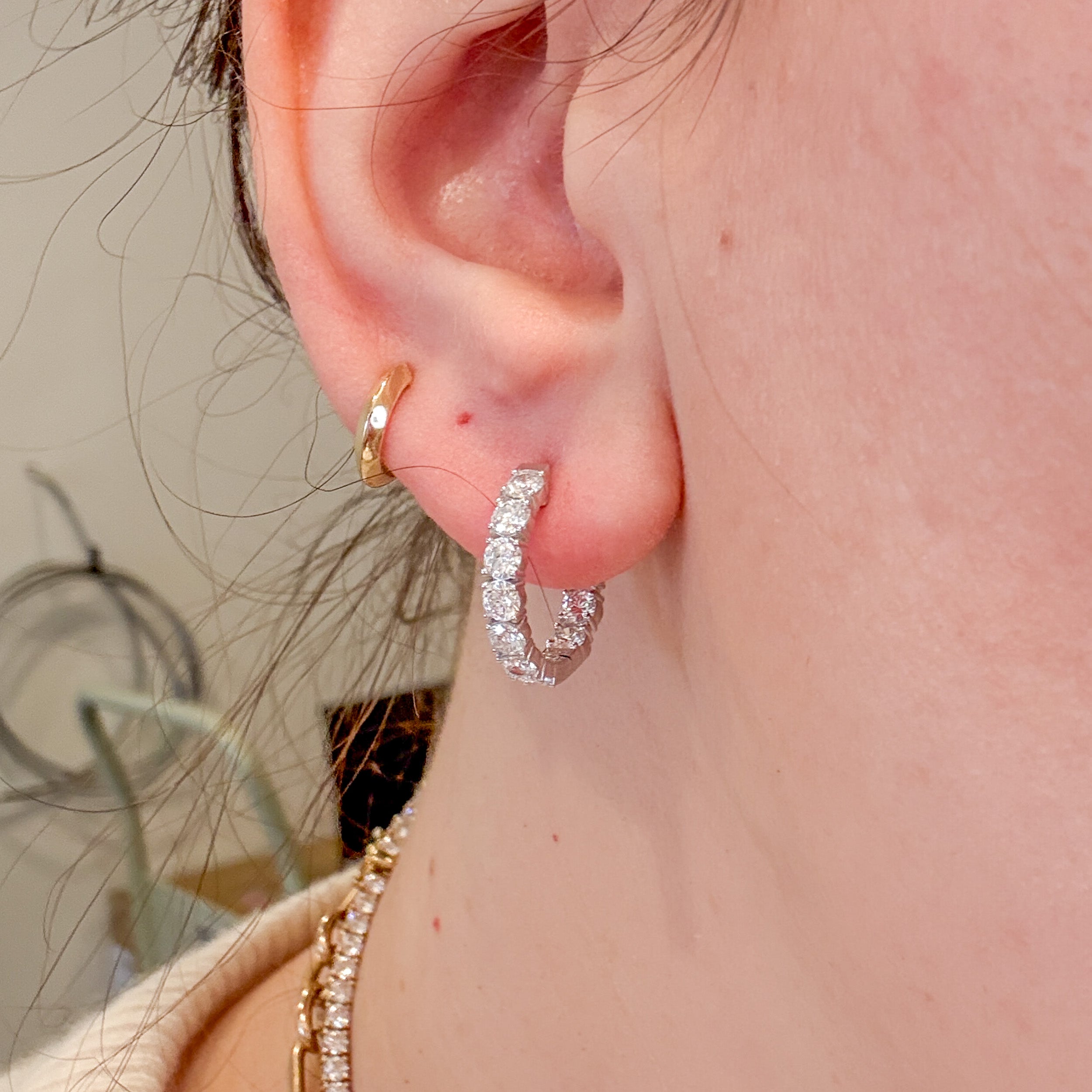 M & Co. Lab Grown 2 CT Diamond Inside Out Huggie Hoops