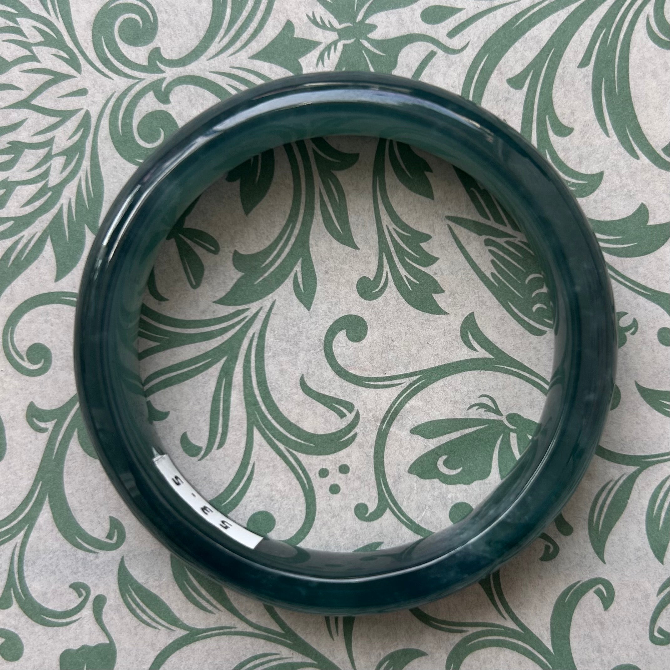 ICY Green Blue Guatemalan Honey Jade Bangle 53.5mm