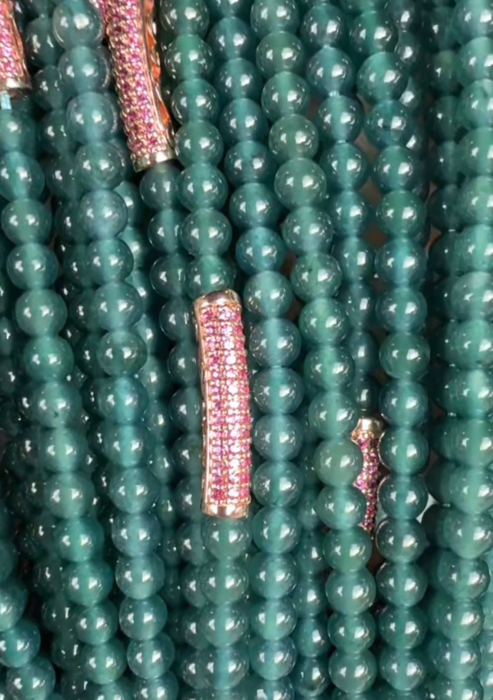 4.3 mm Icy Guatemalan Jadeite Jade Bead Strand