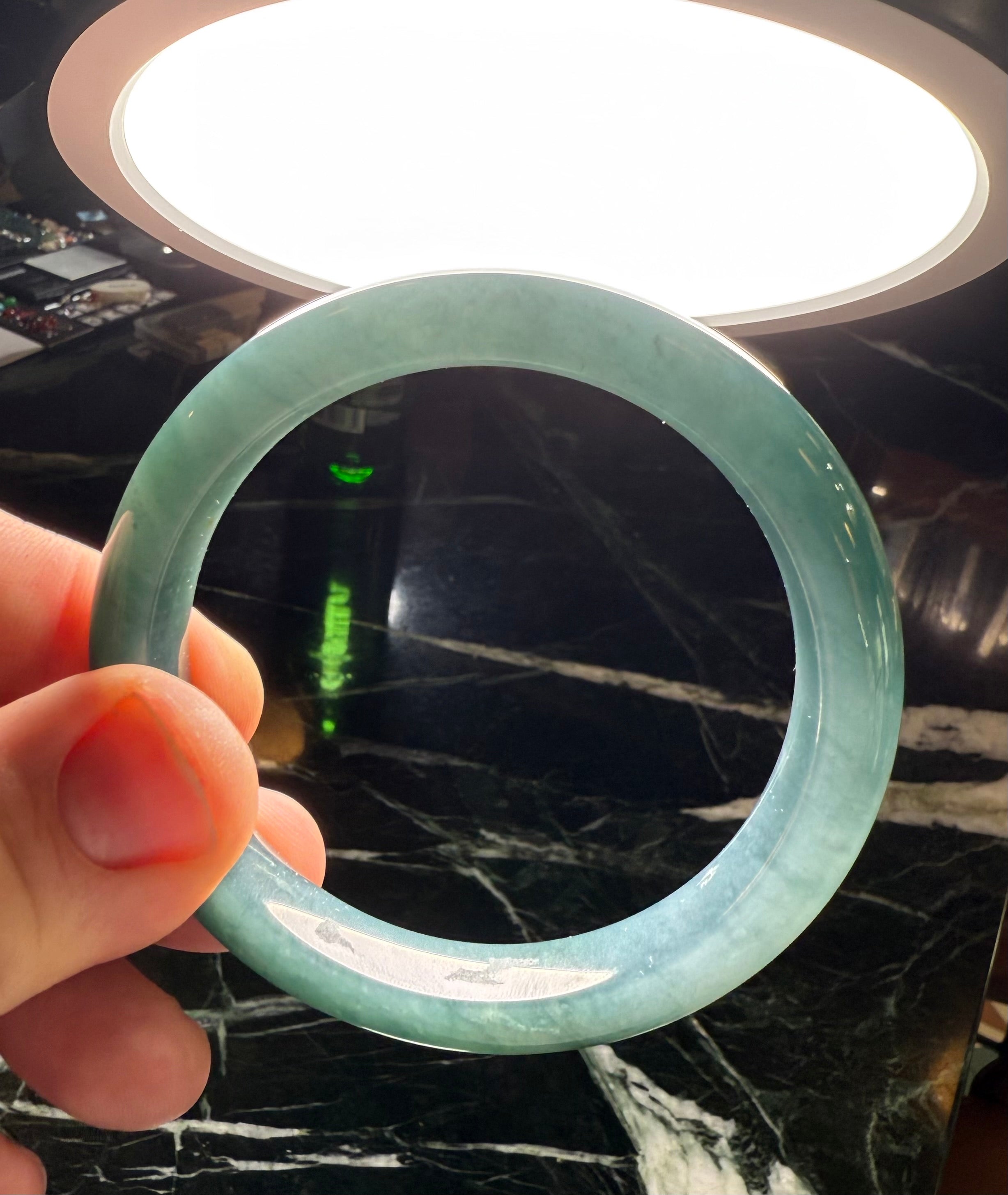 Green Blue Guatemalan Jade Bangle 67.5mm
