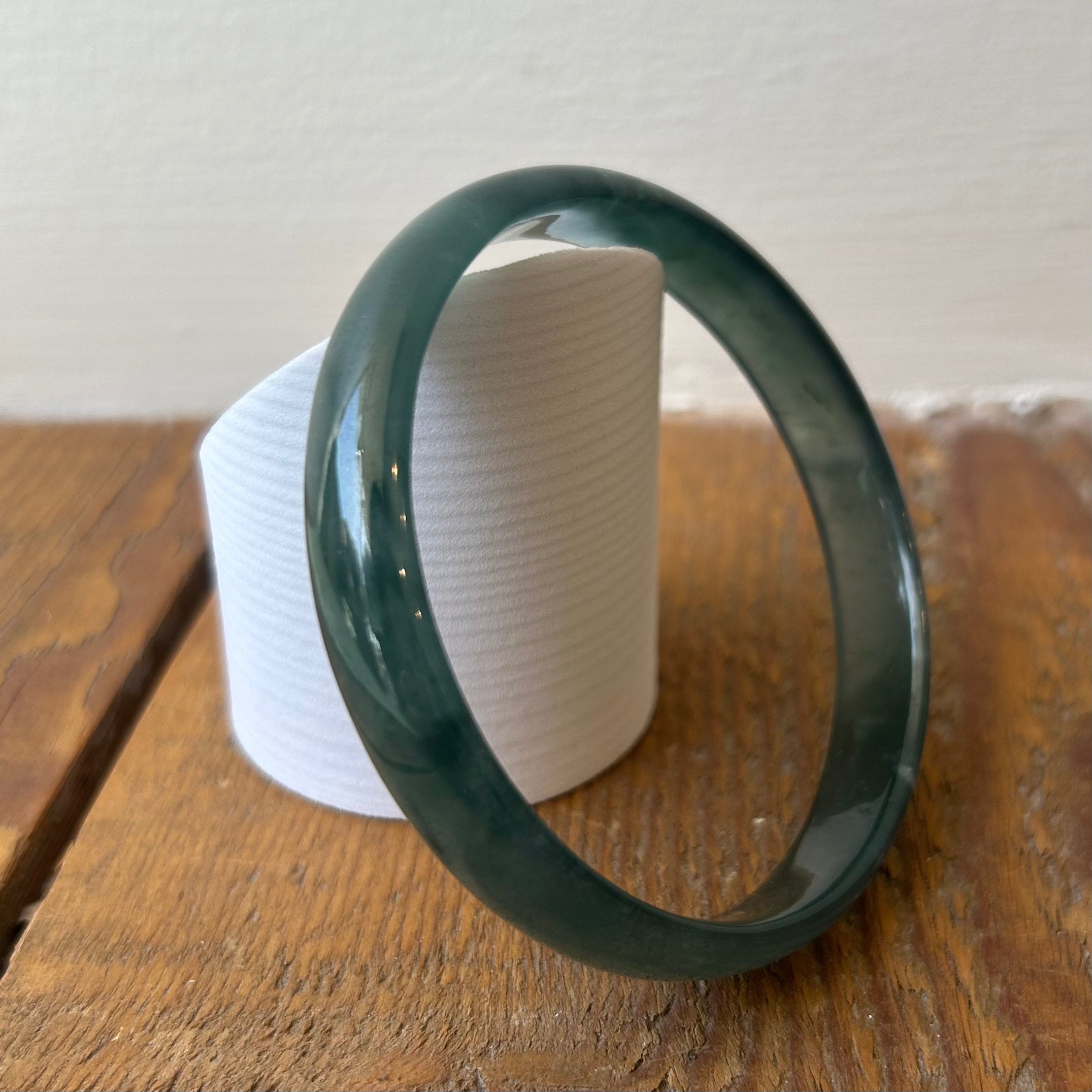 ICY Green Blue Guatemalan Honey Jade Bangle 67.5mm