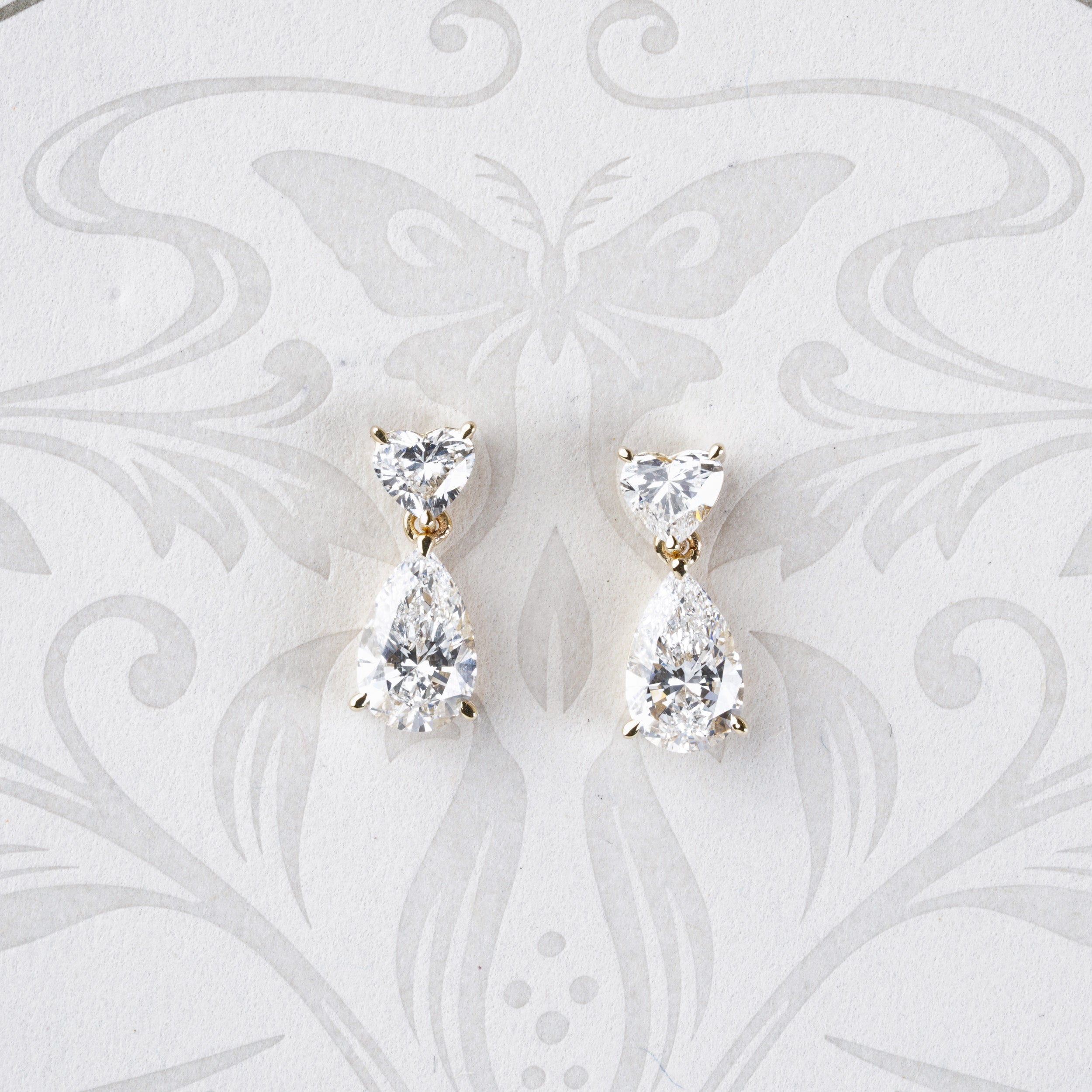 M & Co. Lab Grown Diamond Heart & Pear Drop Earrings