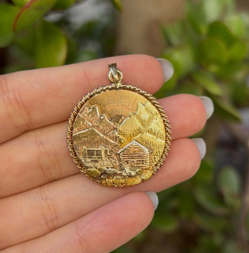Yellow & Rose Gold Gold Rush Pendant Medallion