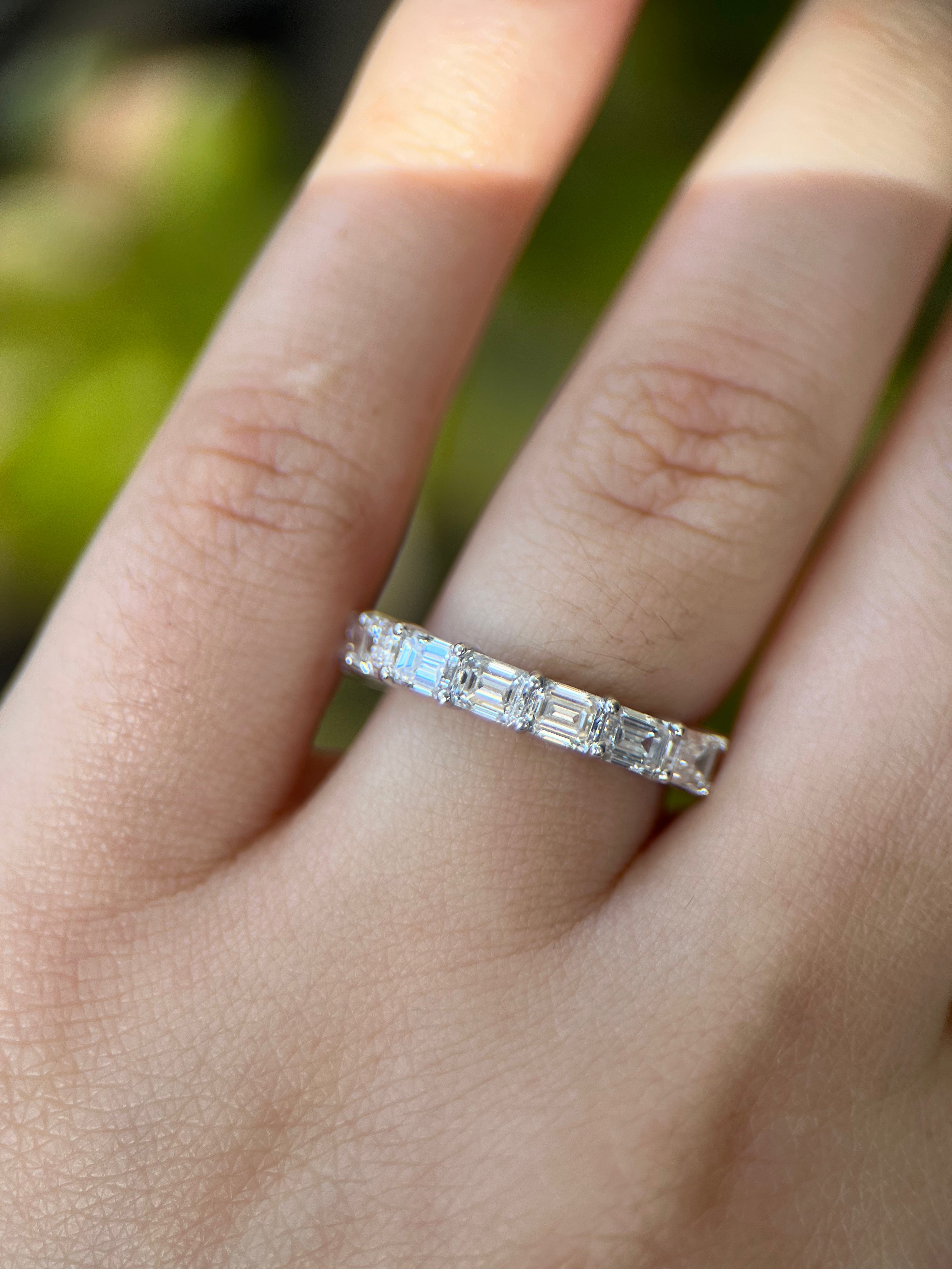 Emerald Cut Lab Grown Diamond Eternity Ring