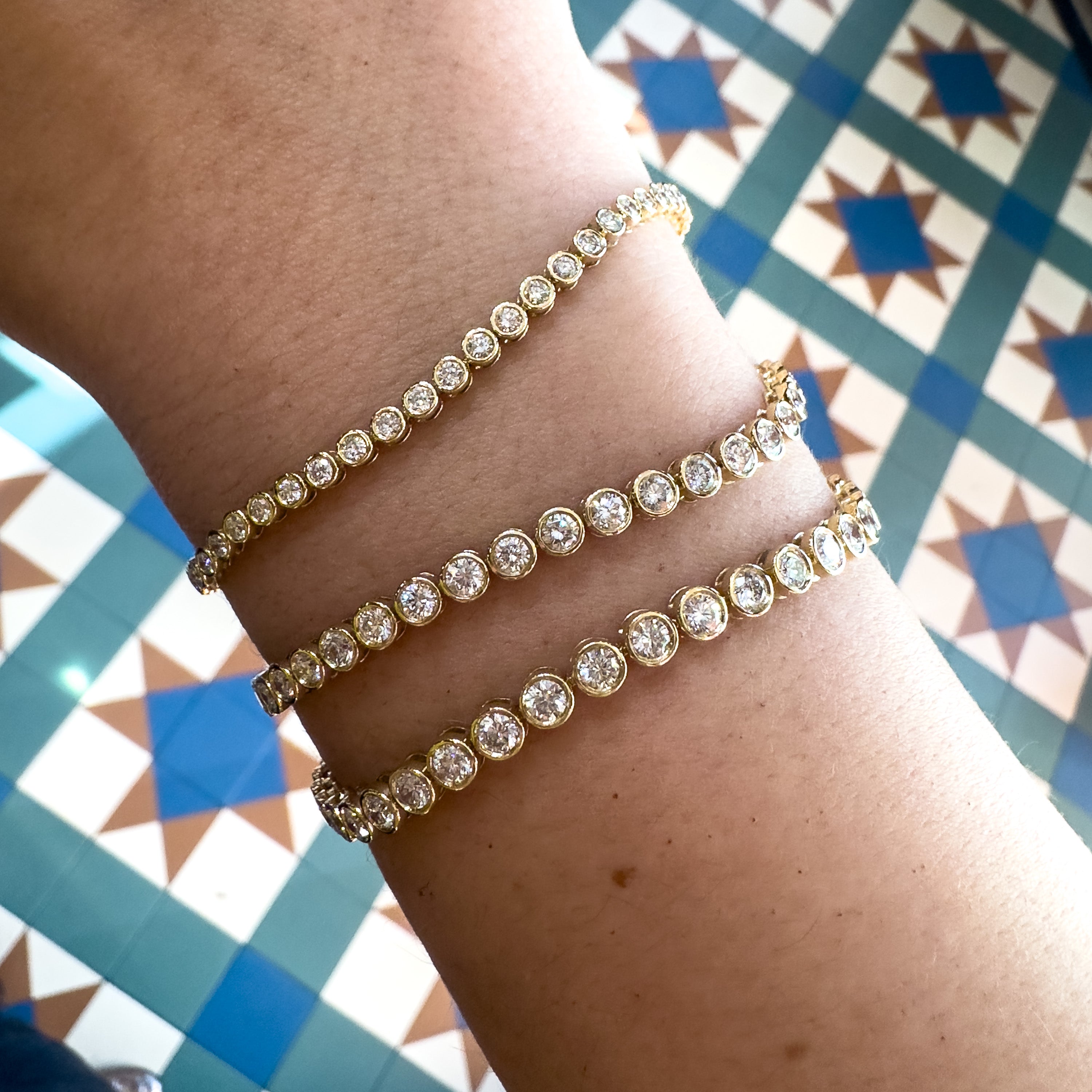 Round Bezel Lab Grown Diamond Bracelet