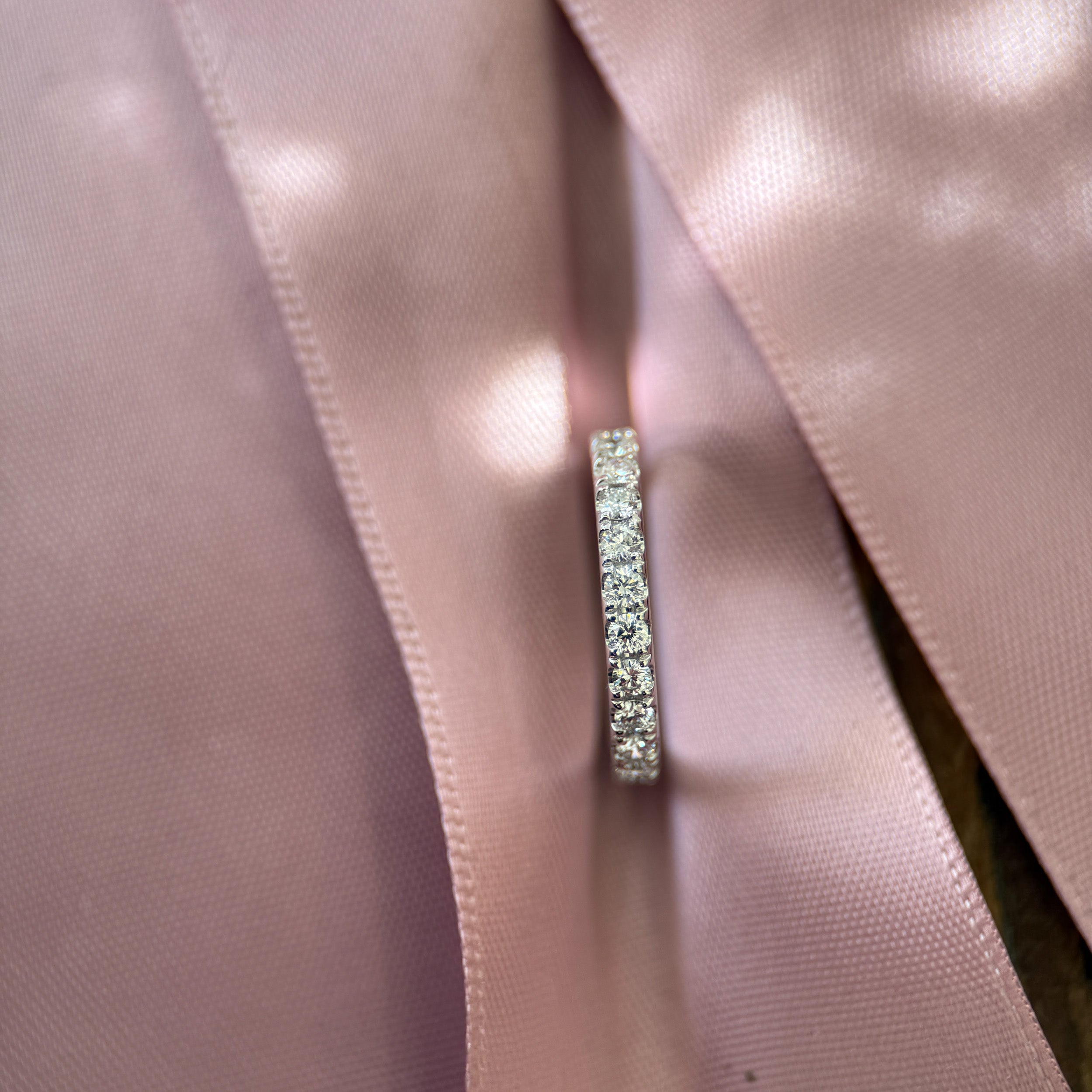 M & Co. White Gold Pavé Lab Diamond Half Eternity Band