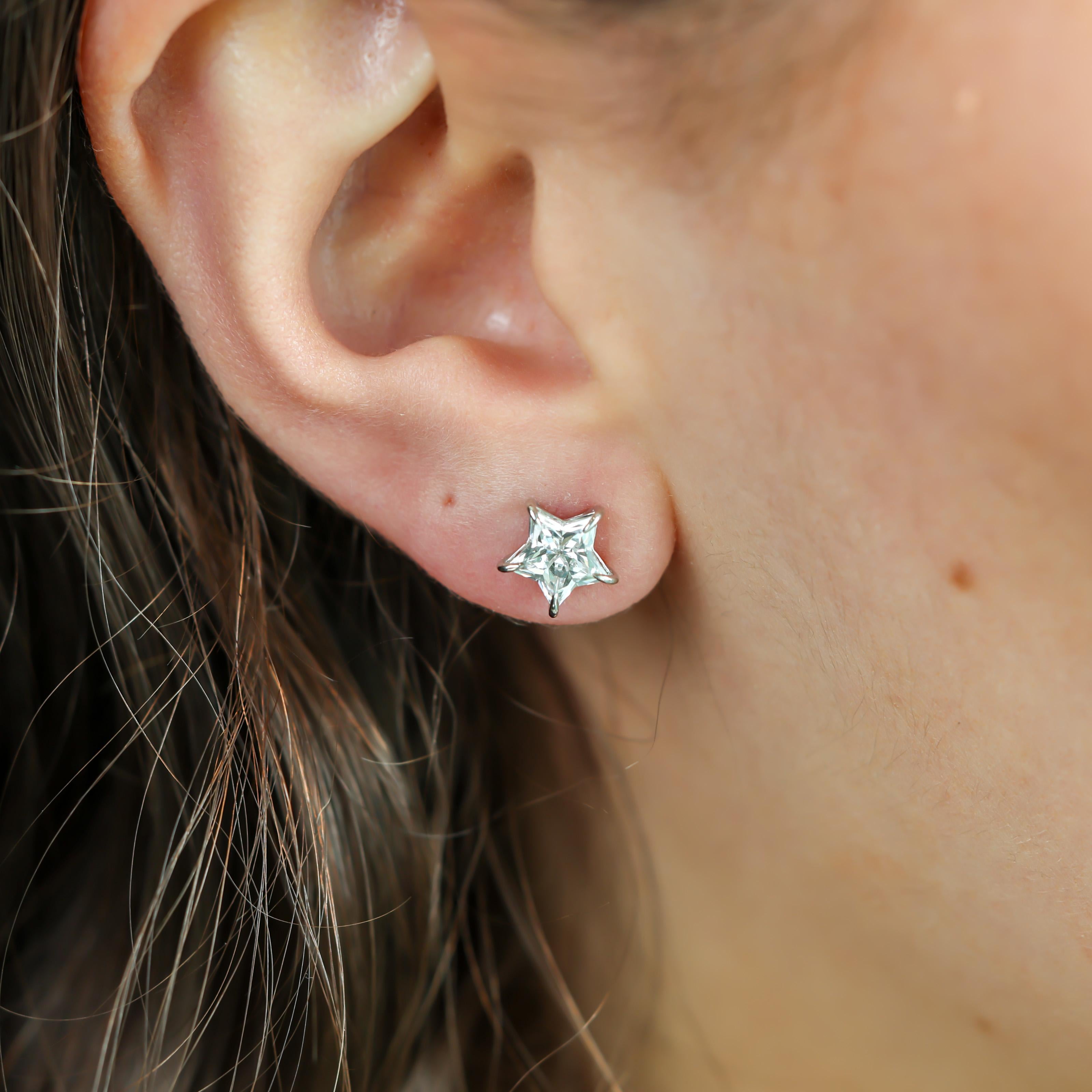 Star Cut Lab Grown Diamond Stud Earrings