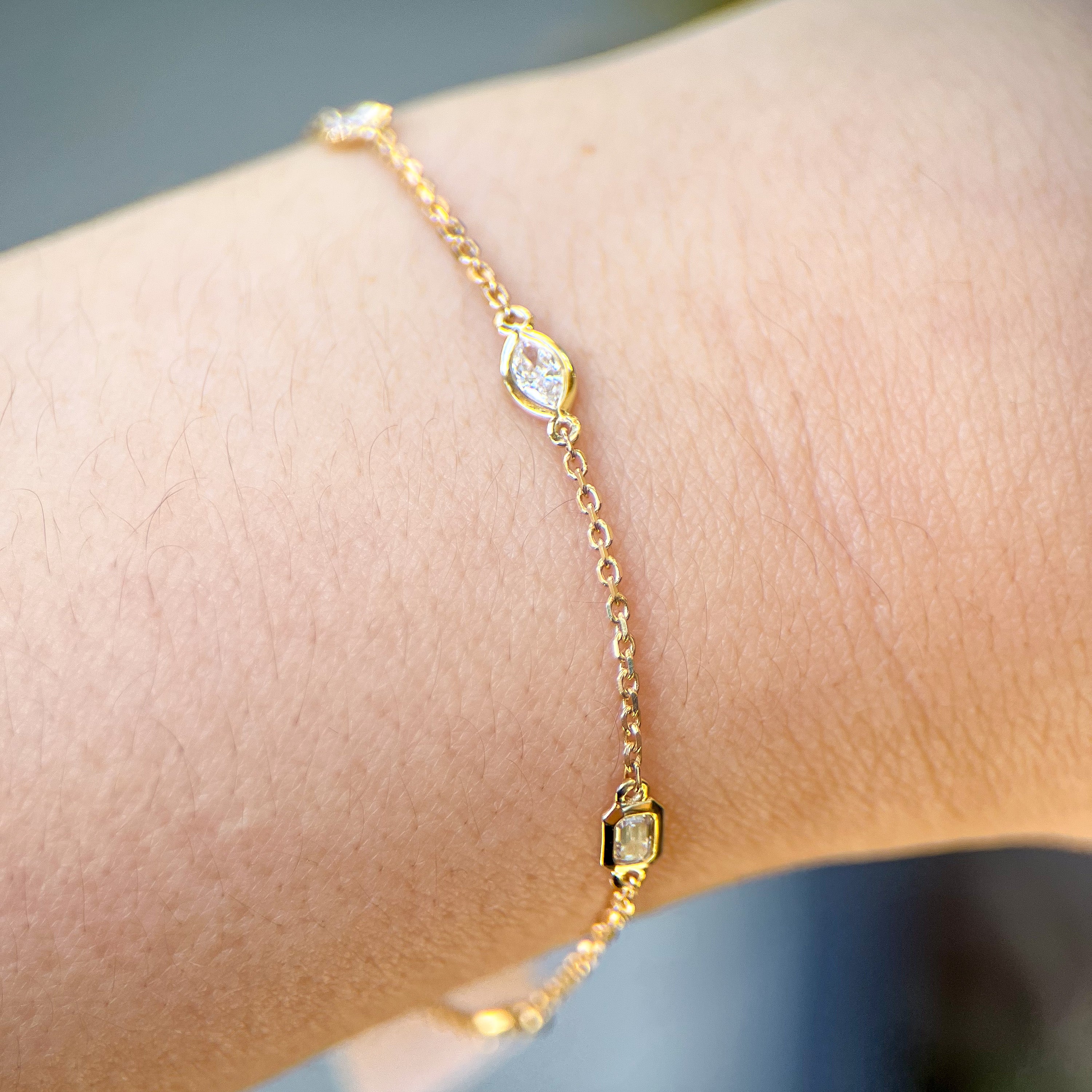 M & Co. Diamond Multi-Shape Station Bracelet