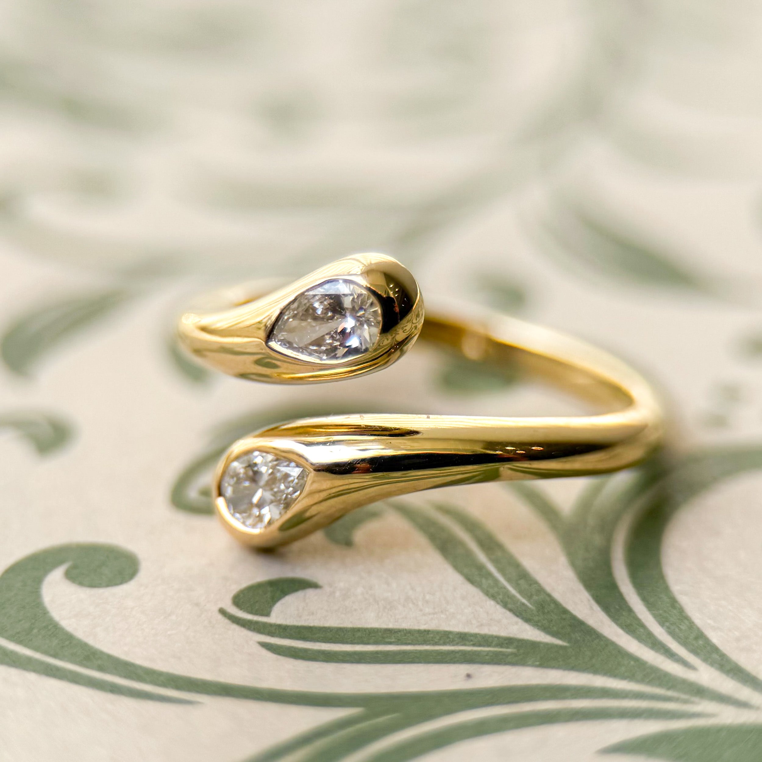 M & Co. Pear Diamond Bypass Ring