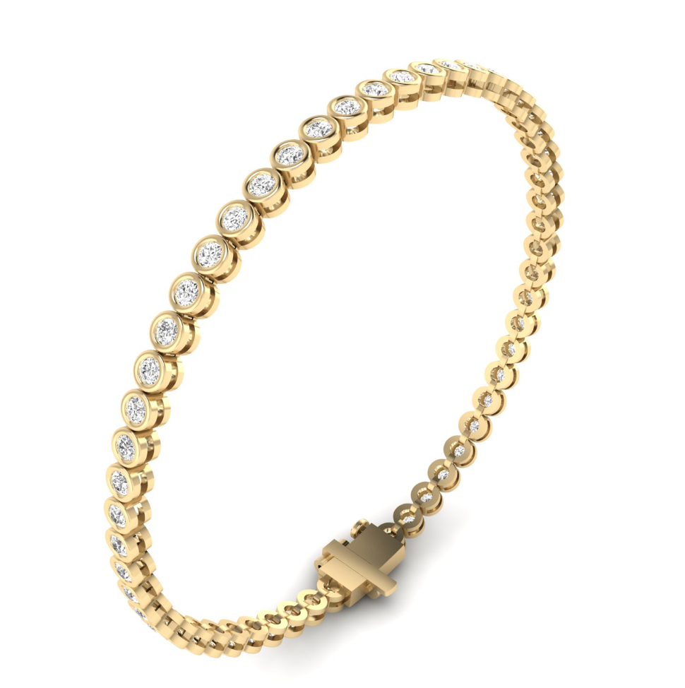 Round Bezel Lab Grown Diamond Bracelet