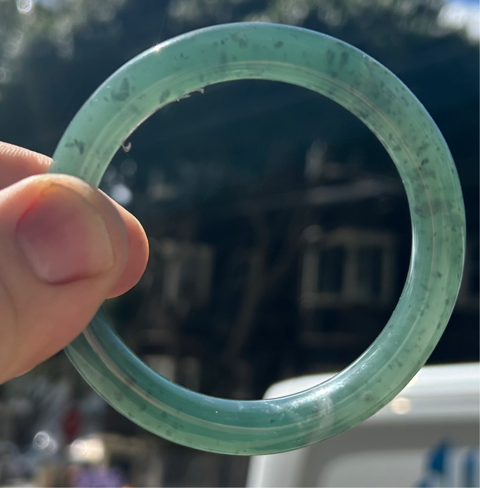 ICY Blue Guatemalan Honey Jade Bangle 62.5