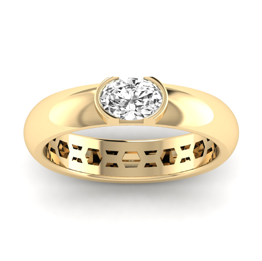 M & Co. East West Wide Oval Diamond Ring